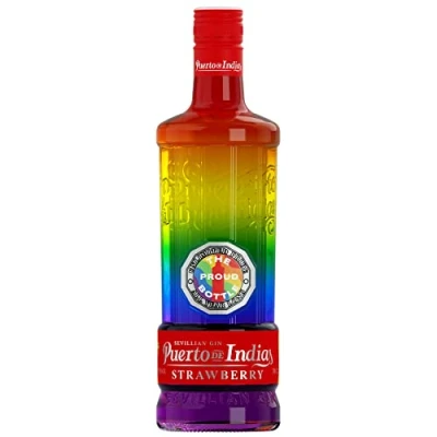 Image of Gin Puerto de Indias Unlimited Edition LGTBIQ+ Pride All Year Premium Strawberry Flavour 70 cl 37.5%