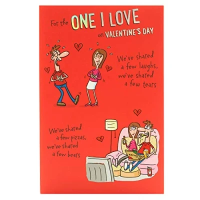 Image of uk greetings One I Love Funny Valentines Day Card For Him/Her With Envelope Humorous Design