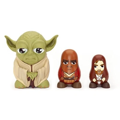 Image of Star Wars Chubby Jedi Yoda/Mace Windu/Obi Wan Kenobi Collectable Russian Figurines Set