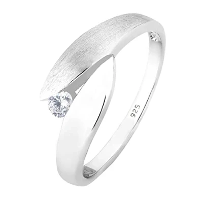 Image of Elli Women&#039;s 925 Sterling Silver Xilion Cut Zirconia Ring