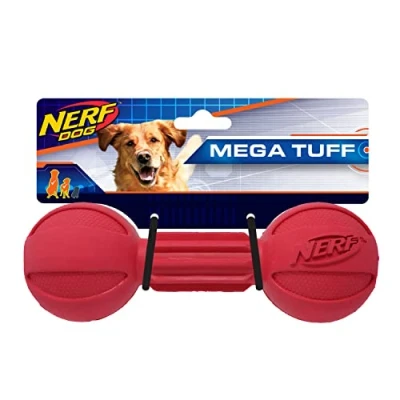 Image of Nerf Dog Barbell Chew Toy, 7.5 Inch, Red