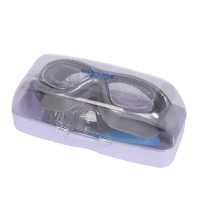 Image of Endless EL1007 Premium Swimming Goggle With Anti Fog and UV Protection Silver Material : Silicon, PU Stylish 180 Degree Wide View Glasses Soft Silicone Gasket for Leak Proof Hard Case