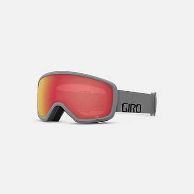 Image of Giro Stomp Youth Snow Goggles Grey Wordmark Amber/Scarlet Lens One Size