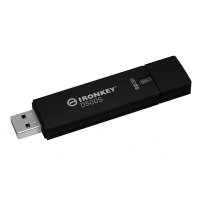 Image of Kingston IronKey D500S hardware encrypted USB flash drive 32GB FIPS 140 3 Lvl (Pending) AES 256 IKD500S/32GB