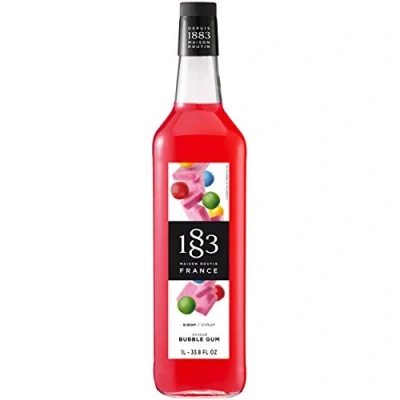 Image of 1883 Maison Routin Premium Bubblegum Syrup for Cocktails &amp; Mocktails Glass 1L