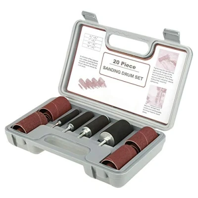 Image of ASHATA 20 Pcs Drum Sander Kit, Spindle Sanding Tool Kit Set with Case for Drill Press,for Carpentry Polishing Tools