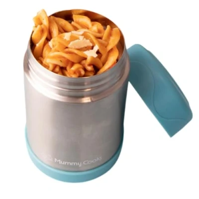 Image of Mummy Cooks 450ml Insulated Food Flask (450ml Blue)