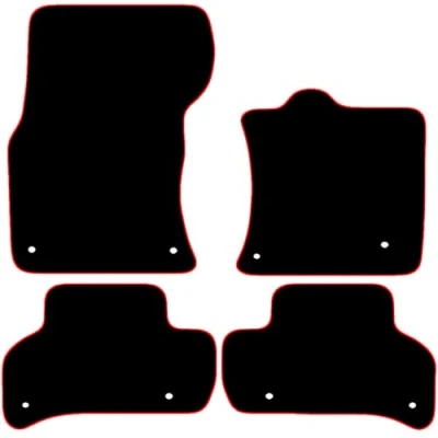 Image of Carsio Carpet Car Mats For Jaguar XE 2015+ Onwards 4 Piece Set Tailored Fit Floor Mat Complete Accessory Black Custom Fitted All Weather, Anti Slip Backing &amp; Red Trim