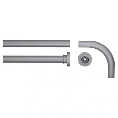 Image of Sealskin Shower Curtain, Stainless Steel, Matt Aluminium, 2.8 x 90 cm