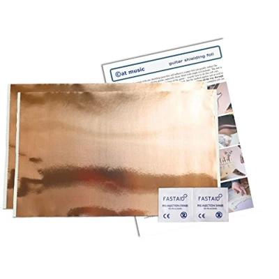 Image of CATMUSIC99 Guitar Shielding Foil Kit Conductive Adhesive Copper Tape 30cm x 20cm Sheet (2 Sheets)