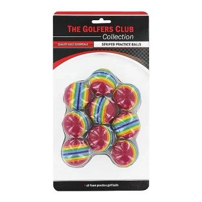 Image of The Golfers Club Foam Practice Golf Balls (Multi Coloured) x 9, Rainbow
