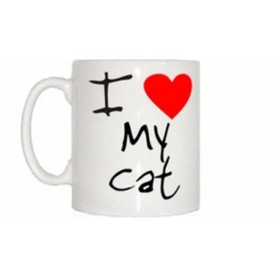 Image of TeeTreeDesigns I Love Heart My Cat Mug
