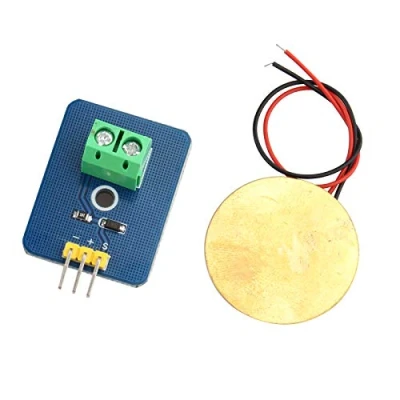 Image of HALJIA 3.3V 5V Ceramic Piezo Vibration Sensor Analog Output Supplies Sensors Piezoelectricity Controller Electronic Components 30mm x 23mm Module DIY KIT Compatible with Arduino UNO Rev3