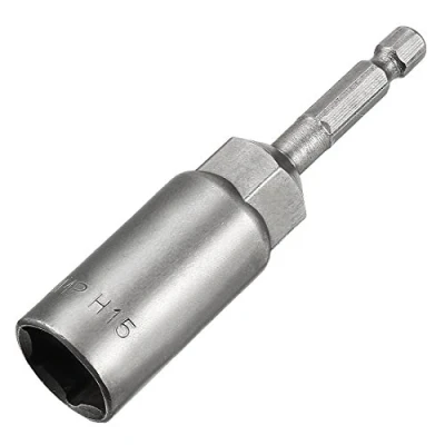Image of Sourcingmap 1/4&quot; Quick Change Hex Shank 15mm Nut Setter Driver Drill Bit, 80mm Length, Metric No Magnetic