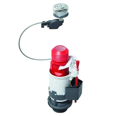 Image of Wirquin 10723580 Double Flush Mechanism with Cable Mw2, Red and Grey