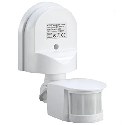 Image of Maclean Wall Mounted Motion Detector Sensor For Build Up Auto Switch Body Movement lP44 (White)