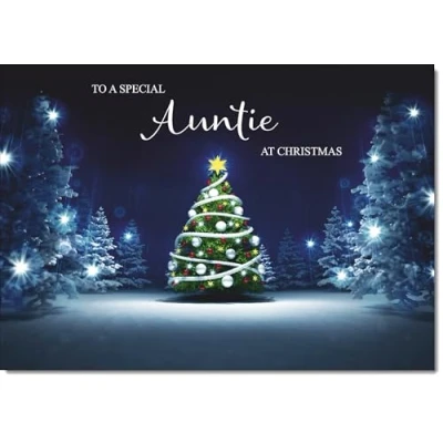 Image of doodlecards Auntie Christmas Card Medium Size with Plain Envelope