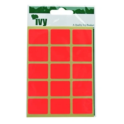 Image of Ivy 19mm x 25mm Fluorescent Orange Rectangle Self Adhesive Sticky Labels (60 Stickers)
