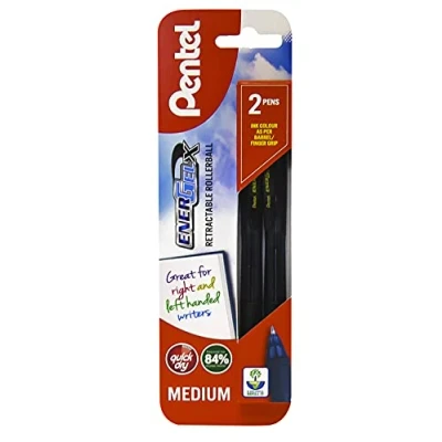 Image of Pentel Energel XBL107/2 A Retractable Gel Ink Roller Pen, 0.7 mm Black (Pack of 2)