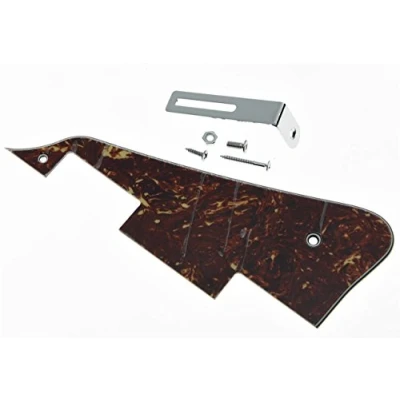 Image of KAISH Vintage Tortoise LP Guitar Pickguard with Chrome Bracket for Epiphone Les Paul