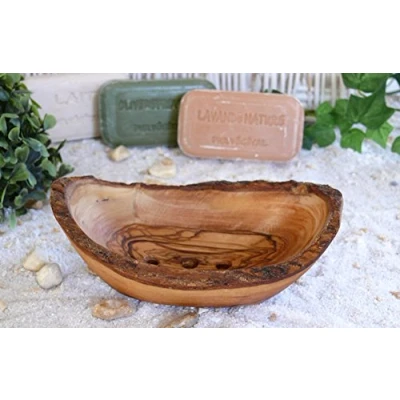 Image of D.O.M.® Rustic Olive Wood Soap Dish in 4 Designs