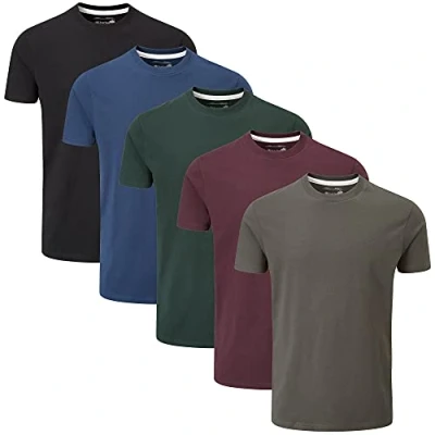 Image of Charles Wilson 5 Pack Plain Crew Neck T Shirt (Small, Dark Essentials Type 41)