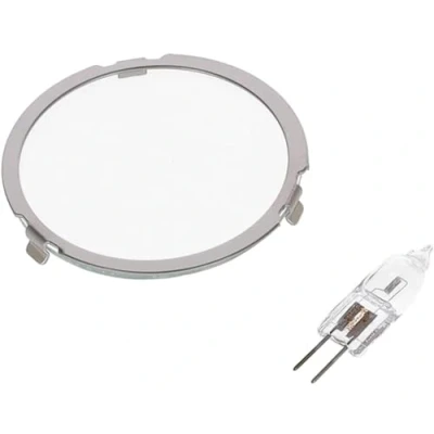 Image of CERTIFIED Siemens Bosch Neff Cooker Hood G4 Light Lamp Lens Glass Cover &amp; Bulb Ring 20W