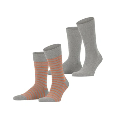 Image of ESPRIT Men&#039;s Fine Stripe 2 Pack Socks Breathable Organic Cotton Reinforced Extra Soft On Skin Flat Seam In Toe Area Patterned For Casual Dress Business Looks Multipack Pairs