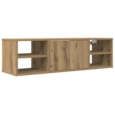 Image of vidaXL wall cabinet/artisan oak floating storage engineered wood hanging shelves/modern design for living room/102x30x29 cm