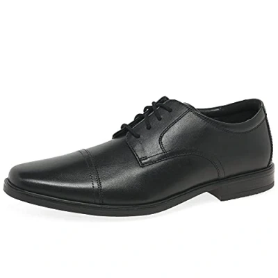 Image of Clarks Men&#039;s Howard Cap Oxford, Black Leather, 13 UK