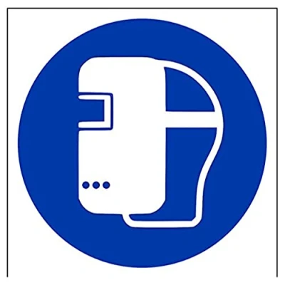 Image of V Safety Welding Mask Logo PPE Sign 200mm x Self Adhesive Vinyl