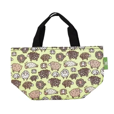 Image of ECO CHIC Lightweight Foldable Insulated Lunch Bag Water Resistant Cooler (Cute Sheep Green)