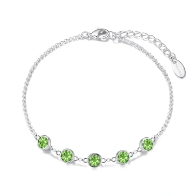 Image of Philip Jones Light Green Crystal Chain Bracelet Created with Zircondia® Crystals