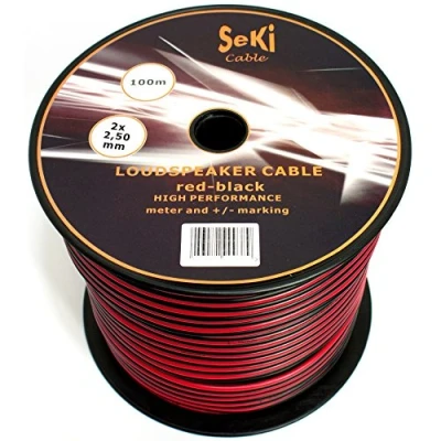 Image of Speaker Cable 2 x 2.50 mm² 100 m Red/Black CCA Audio
