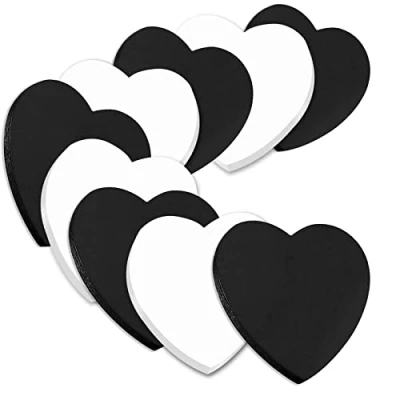 Image of Sticky Notes, 560Sheets Cardioid Self Notes Pad, Bright Post Stickies, Super Colour for Office Home School Meeting 70mmx70mm Black White