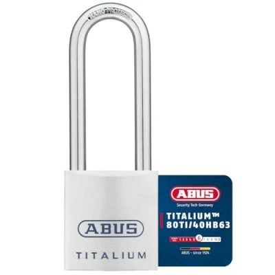 Image of ABUS 80ti/40HB63 40 x 63mm Titalium Padlock with Long Shackle Keyed KA8012