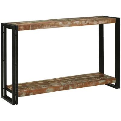 Image of vidaXL Console Tables with Shelf 120 x 33 75 cm Solid reclaimed wood