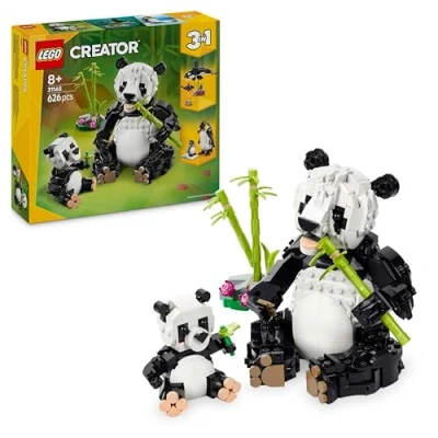 Image of LEGO Creator 3in1 Wild Animals: Panda Family Toy Transforms into Penguin Figures or Orca Whale Toys Building Set for Nature Loving 8+ Year Old Girls &amp; Boys Creative Birthday Gift 31165