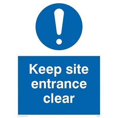 Image of Viking Signs MC5430 A5P 3M &quot;Keep Site Entrance Clear&quot; Sign, 3 mm Plastic Rigid, 200 H x 150 W