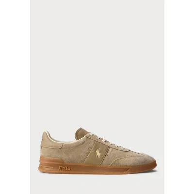 Image of Polo Ralph Lauren Heritage AERA Suede Sneaker Unisex Trainers, Size: 6, Dirty buck shoes