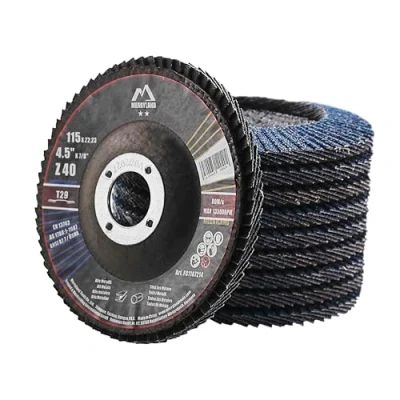 Image of Merryland Flap Disc 115 Metal for Angle Grinder, 115mm 40 Grit T29 Wheel 10 Pieces, Blue Zirconium Corundum INOX Stainless Steel Iron Universal 4.5 inch, Craft Line FC1107214
