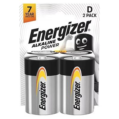 Image of Energizer Max D Alkaline Power Battery Pack 2 S8995
