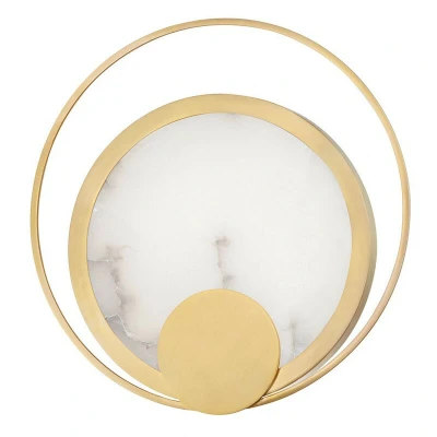 Image of Coil Led Wall Sconce Brass, Spanish Alabaster, 2700K