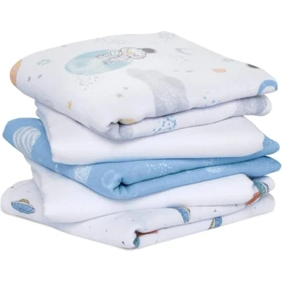 Image of aden + anais Essentials 5 Pack Cotton Muslin Squares Natural History