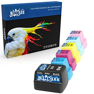 Image of RINKLEE 6 Compatible 363 Ink Cartridges Replacement for HP Photosmart C7280 C8180 C5180 C6180 C6280 C7180 3310 3210 3110 8250 D6160 D7160 D7260 D7460