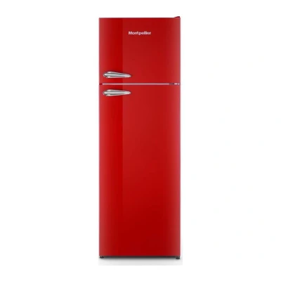 Image of MONTPELLIER Retro MAB346ER 80/20 Fridge Freezer Red, Red