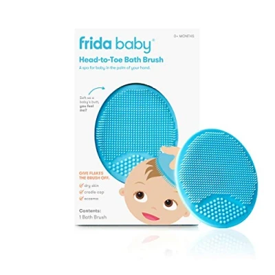 Image of Frida Baby DermaFrida the SkinSoother Bath Brush: Cradle Cap Brush for Babies, Essential Dry Skin, Treatment and Eczema