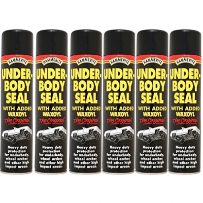 Image of 6 x Black Underbody Seal Aerosol With Waxoyl 600ml Hammerite Protection