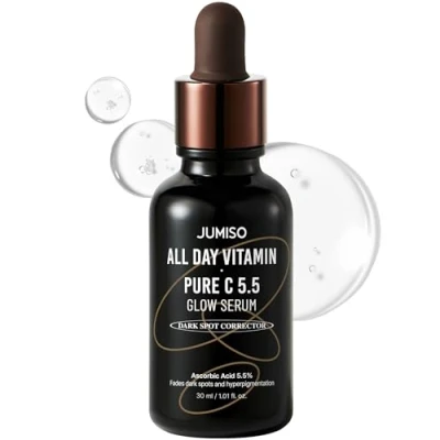 Image of Jumiso All Day Vitamin Pure C 5.5 Glow Serum, L Ascorbinsäure, Ferulasäure, Tocopherol, Alpha Arbutin, Serum für dunkle Flecken, Mattheit, feine Linien, parfümfrei, ohne Parabene, 30 ml