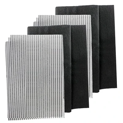 Image of SPARES2GO Universal Large Cooker Hood Grease Filters for Vent Extractor Fans (Cut to size) (2 Packs of 2 Filters)